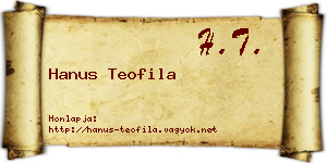 Hanus Teofila névjegykártya